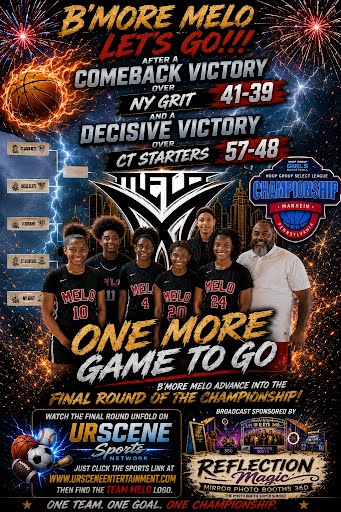 B'More Melo championship storm poster featuring Skylar Elliott, Lynan Meadows, Kristin Small, and Gabby Buggs